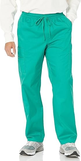 Men's Elastic Drawstring Waist Scrub Pant